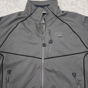 Huk Fin Fleece Jacket Mens Large Gray Performance Full Zip Fishing Outdoors‎
